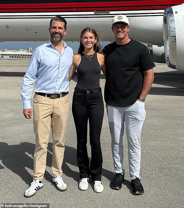 Trump, along with his granddaughter and top aides like the glamorous Margo Martin, wore a red MAGA hat as he watched the flight launch