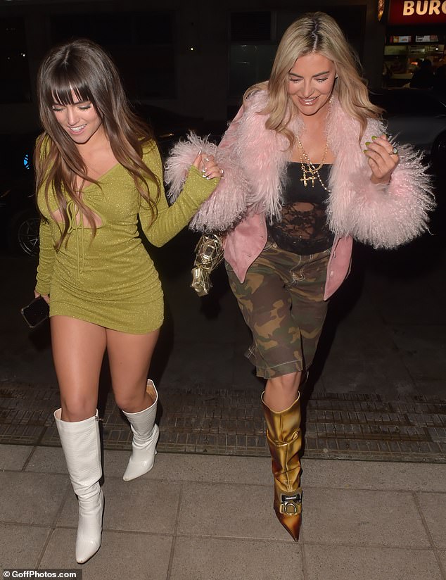 The former Love Island contestant, single after her latest split from on-off girlfriend Demi Sims , suggested she has moved on as she enjoys a night out with Leah in central London