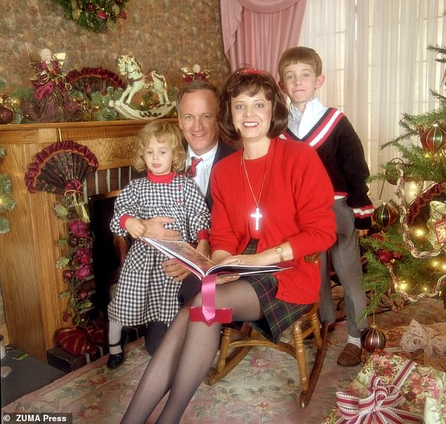 The Ramsey family is pictured in a December 1993 holiday photo. (L-R) JonBenét, John, Patsy and Burke Ramsey