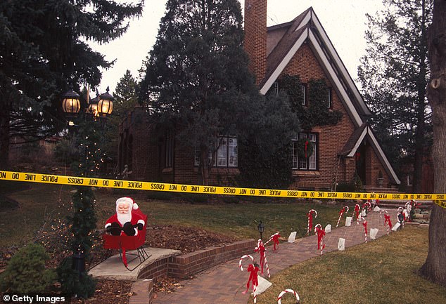 The crime scene at Ramsey's luxury home in Colorado, following the murder of their six-year-old child