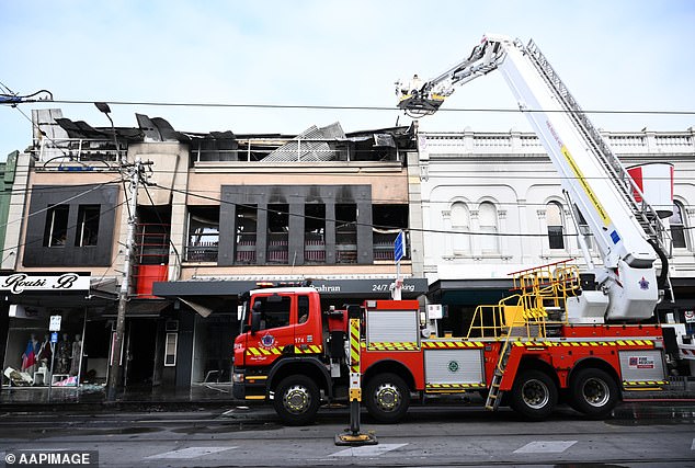 Dozens of firefighters were sent to the burning building, which took hours to extinguish