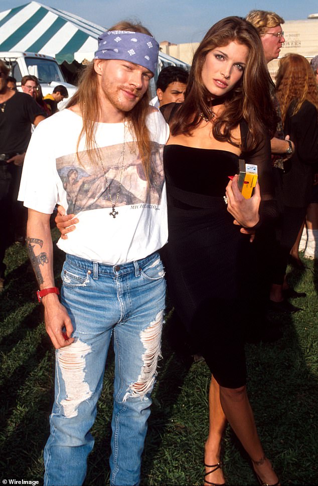 She and Axl were front page news. They started dating in 1991. She appeared in two Guns N' Roses music videos: Don't Cry and November Rain. The couple was reportedly engaged, but they separated in February 1993