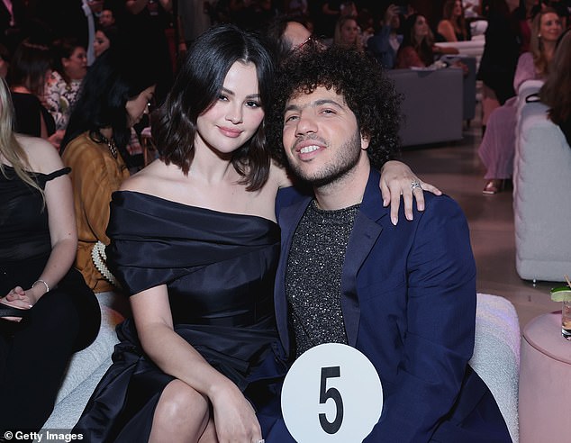 Selena has been dating boyfriend Benny Blanco for over a year; pictured last month