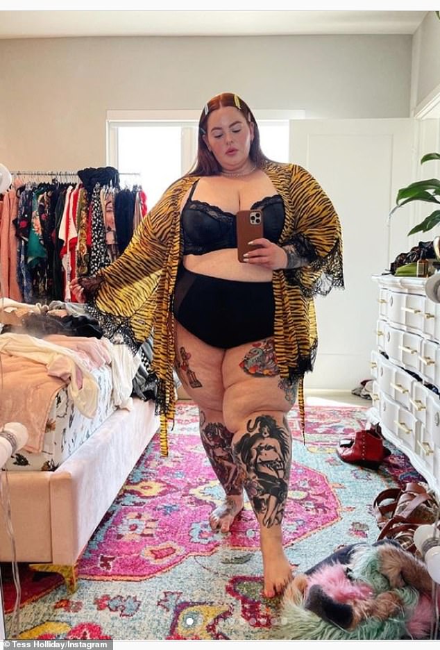 Tess Holliday, 35, a model and influencer, has openly shared her struggles with her weight and an eating disorder online