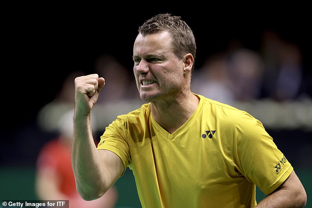 Hewitt (pictured during the victory over the US) picked up an American tactic earlier this week - and made it fail