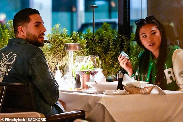 The couple enjoyed a romantic al fresco dinner in LA