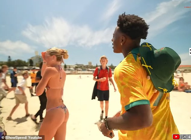 Despite being swarmed by fans, not everyone wanted to meet him as he had a humiliating encounter with a bikini-clad woman on Bondi Beach as she brutally rejected his advances.