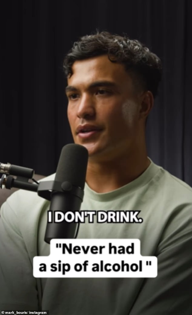 The prized Wallabies recruit has revealed his relationship with alcohol is very different to that of most football players