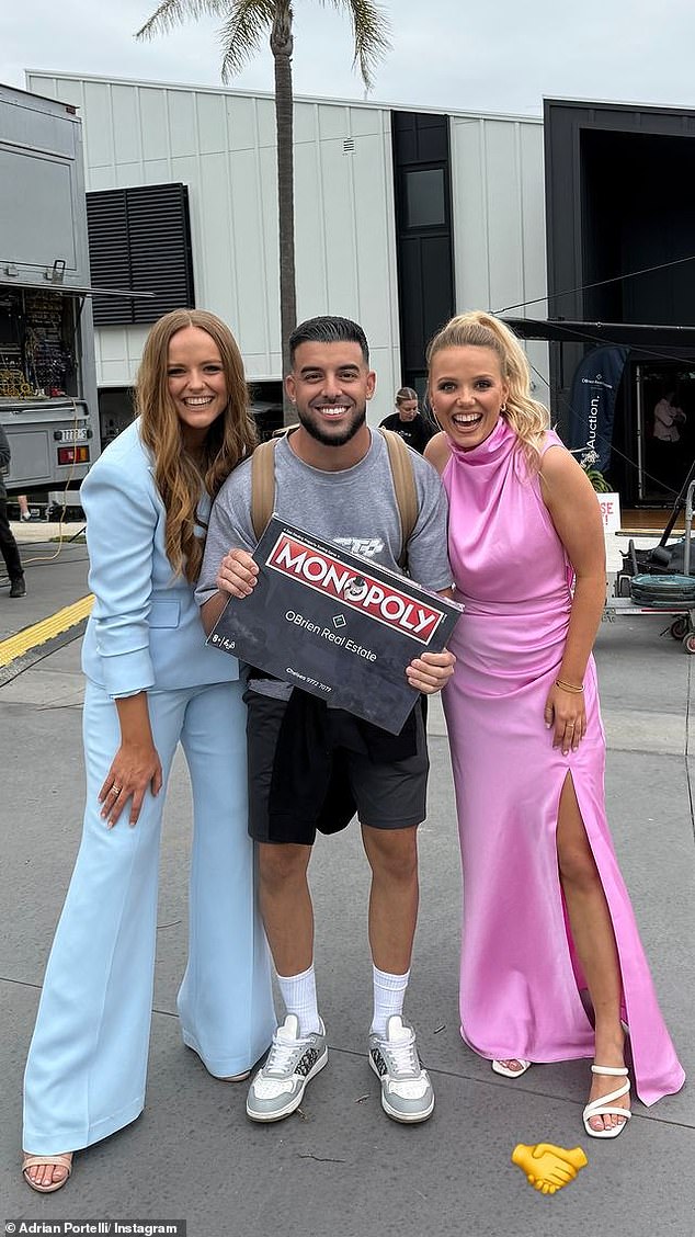 Portelli himself raised eyebrows when he almost admitted that the 2024 auction was 'rigged' to allow Blockheads Maddy and Charlotte to walk away the winners. Pictured: Portelli with Block stars Maddy and Charlotte