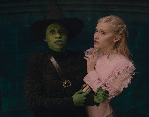 Meanwhile, Erivo said of her green witch: “I think Elphie, she goes where the wind blows. I think she loves Glinda. I think she likes love'; Ariana and Cynthia seen in a still life