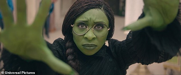 Erivo plays Elphaba, who transforms into the Wicked Witch of the West from the Wizard of Oz