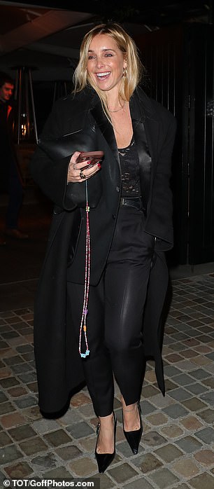 The former Eternal singer also wore a matching blazer and jacket, while boosting her figure with black heels