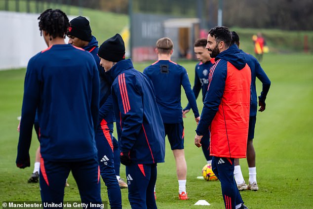 The 39-year-old took charge of his first training session as United manager on Monday