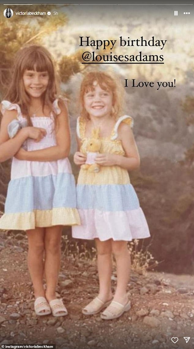 Earlier in the day, Victoria looked adorable in throwback childhood snaps as she wished her sister Louise a happy birthday