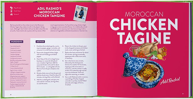 Rashid's favorite Moroccan chicken tagine is included in the cookbook, which is one of a kind