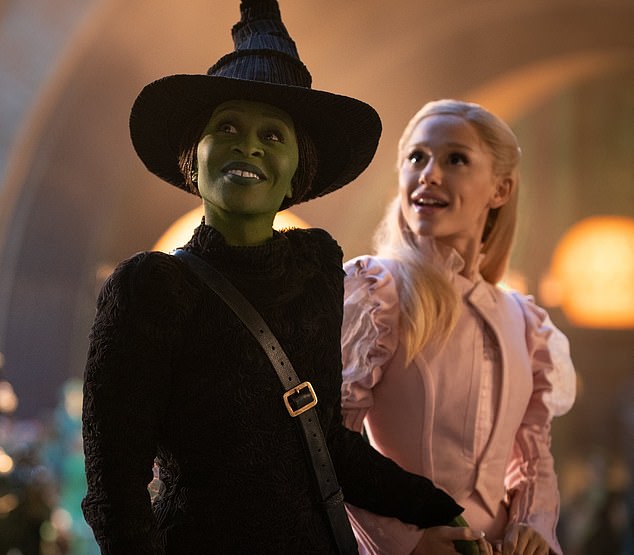 Cynthia Erivo (left) as Elphaba and Ariana Grande (right) as Glinda in Jon M. Chu's adaptation of WICKED