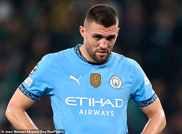 City midfielder Mateo Kovacic is expected to be out of action for three weeks to a month