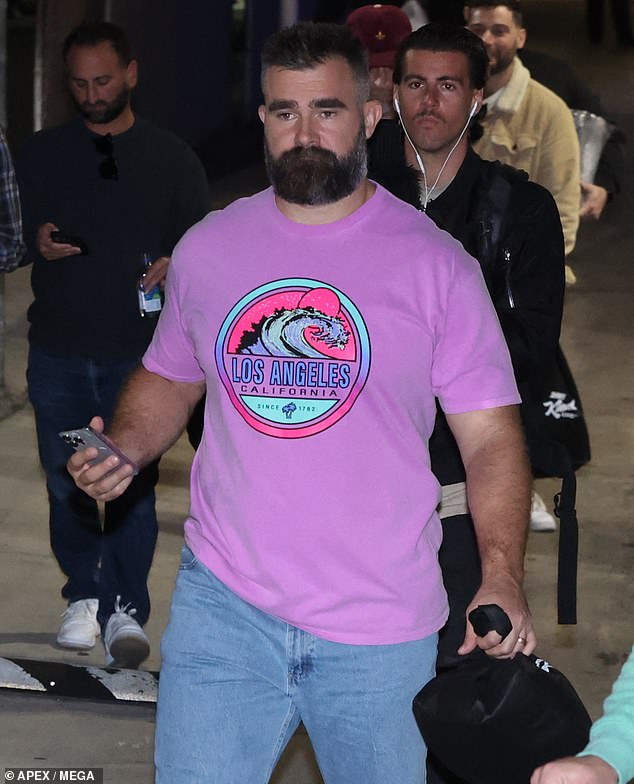 Kelce admitted to the fan after they unleashed an angry tirade as he left the Jimmy Kimmel show