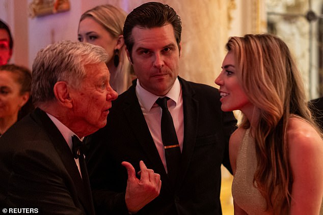 Gaetz pictured last week at a reception at Mar-a-Lago