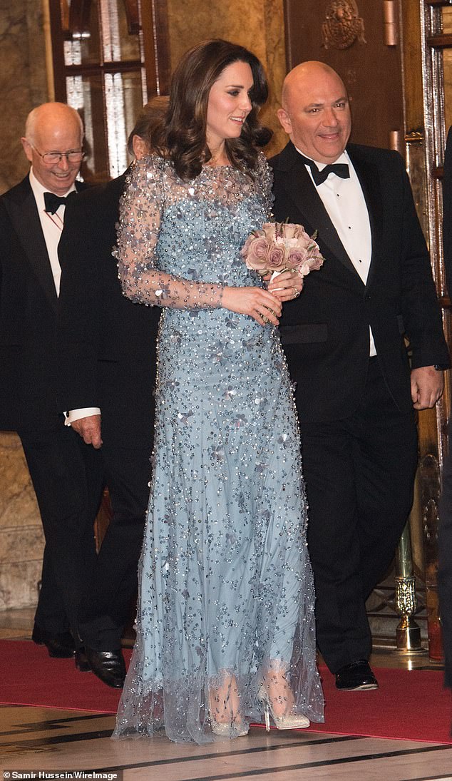 The princess, wearing a pastel blue dress by Jenny Packham, captivated onlookers in 2017