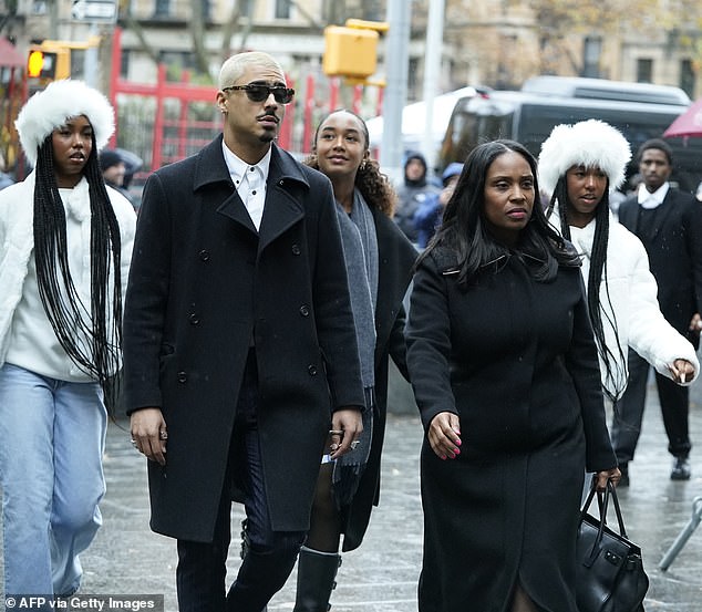 The Combs family arrived in the Southern District of New York federal court on November 22 to attend a hearing for Diddy – including his (pictured) adopted son Quincy, 33, Chance, 18, and his twin daughters D'Lila and Jessie, 17.