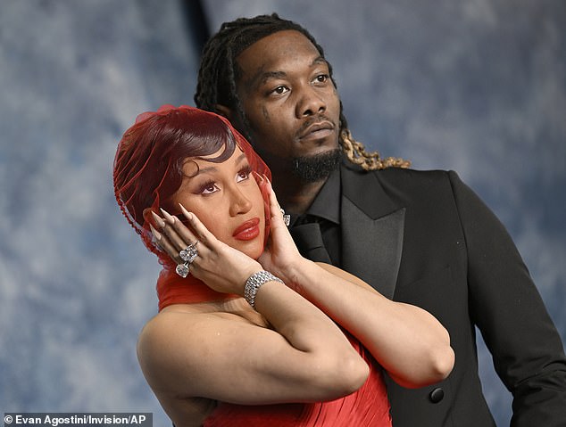 Cardi shares all three of her children with Migos rapper Offset, 32, whom she is currently divorcing; the exes seen in 2023