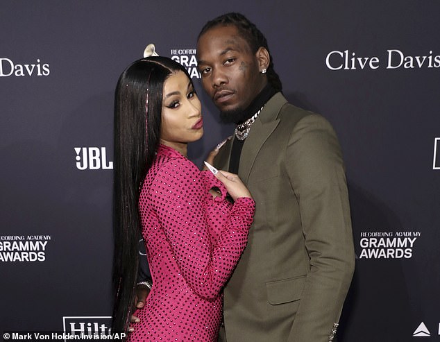 Fans learned she was pregnant in July, just one day after filing for divorce from husband Offset for the second time - pictured in 2020