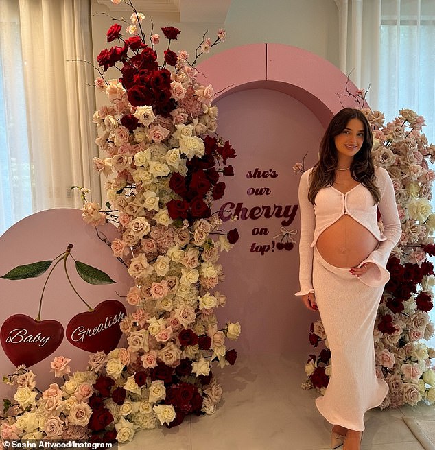 Before welcoming Mila, Sasha took to Instagram to share a peek at her lavish 