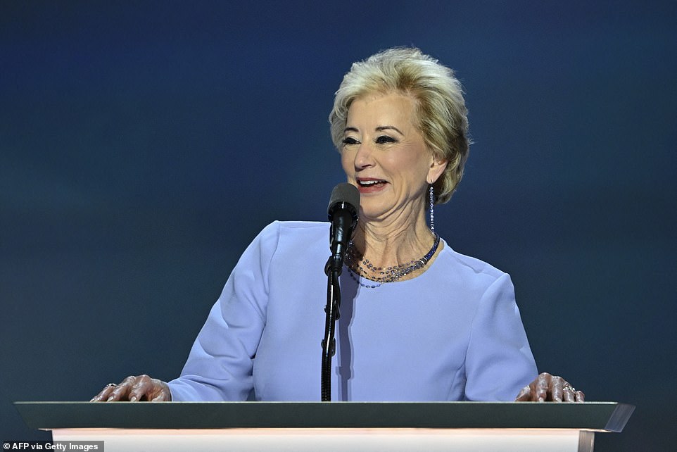 Trump has announced Linda McMahon, former head of the Small Business Administration, as his nominee for education secretary. He praised her as one 