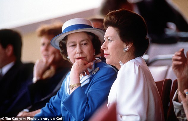 The late Queen with Princess Margaret. A source said Elizabeth was 