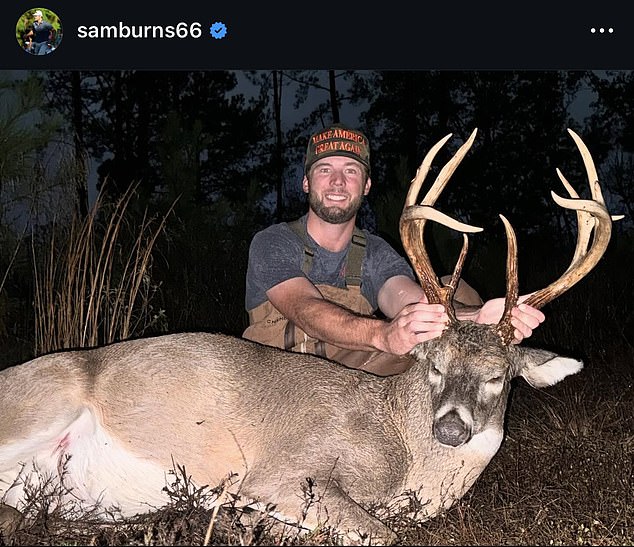 Burns recently came under fire on social media for posting a hunting photo with a dead buck