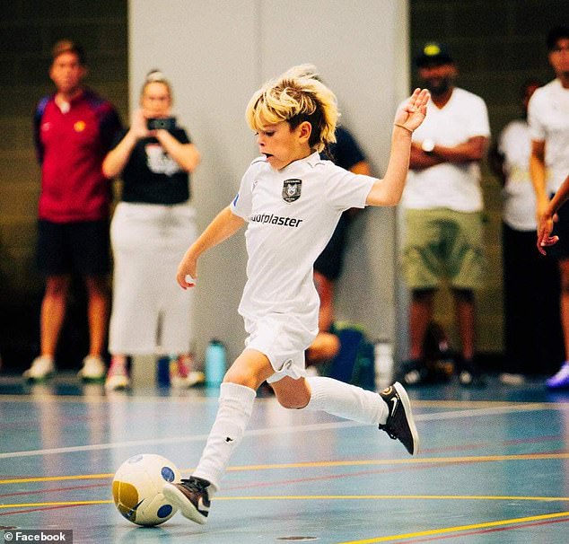 Joshua (pictured) was due to take part in a football tournament in Bali with his team, the Cockburn Wolves Futsal Club, a local team based in Perth, on Saturday.