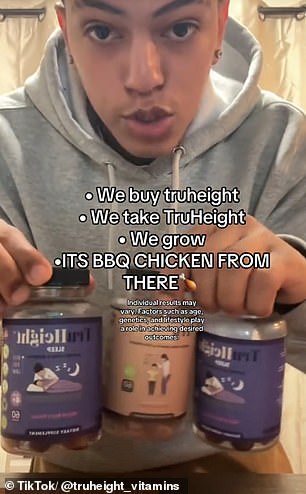 In a video from the supplement company advertising the growth gummies, a teenage boy is seen listing the vitamins with the caption 