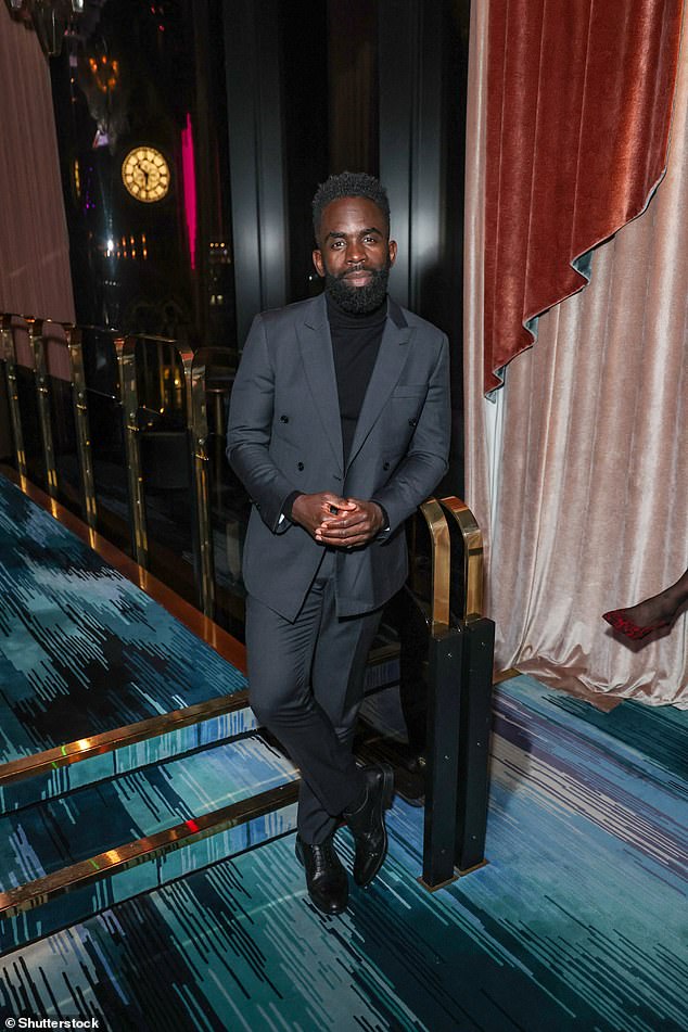 TV actor Jimmy Akingbola, 46, also attended the event and looked incredibly dapper in a dark gray suit