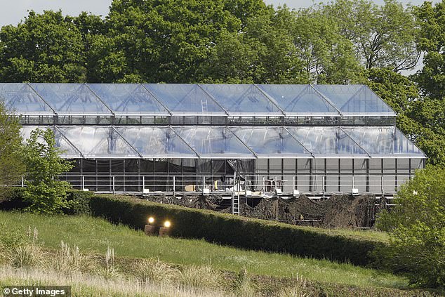 The glass marquee in Bucklebury, Berkshire, where Pippa's wedding reception was held