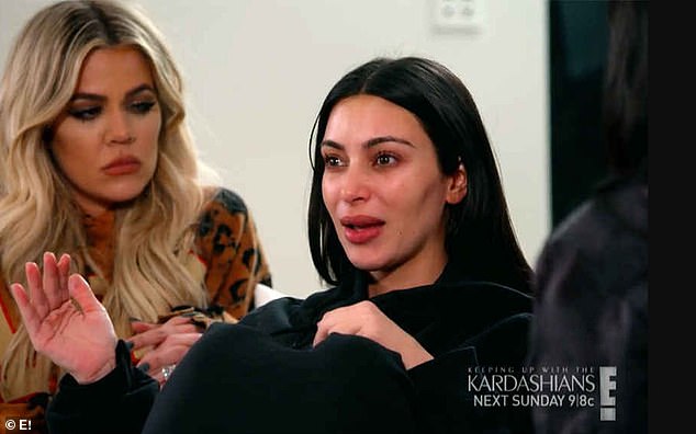 Smollett allegedly told the Nigerian brothers that Kim Kardashian pretended she had been robbed at gunpoint in Paris in 2016. She is seen above crying as she described the incident during an episode of Keeping Up With The Kardashians