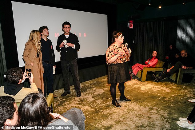 Sienna and the directors pictured before the screening