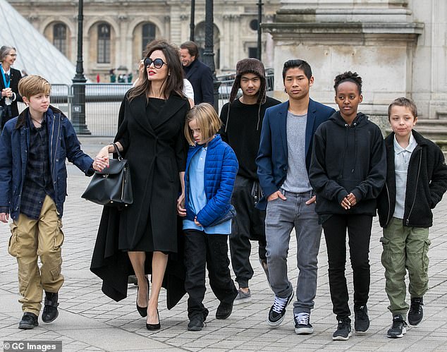 Brad shares daughter Shiloh, 18, and twins Knox and Vivienne, 16, as well as three adopted children Maddox, 23, Pax, 20, and Zahara, 19, with the actress