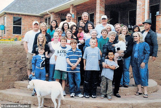 The Pitt family pictured with Angelina and the children at a gathering several years before their break-up