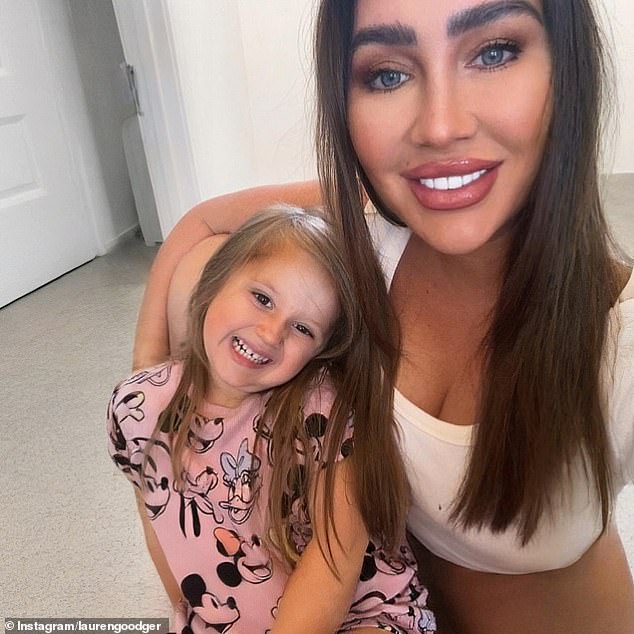 Lauren said: 'My plan with Reveal Me and OnlyFans is I just want to make as much money as I can, close it out and invest the money in property for my daughter' (Lauren pictured with her daughter Larose, three)