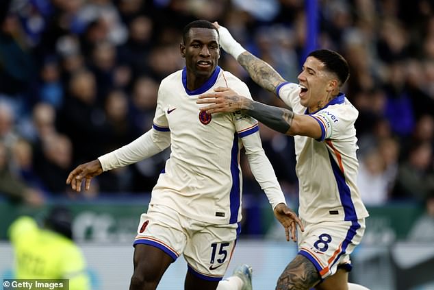 Nicolas Jackson (left) opened the scoring before Enzo Fernandez's (right) header in the second half