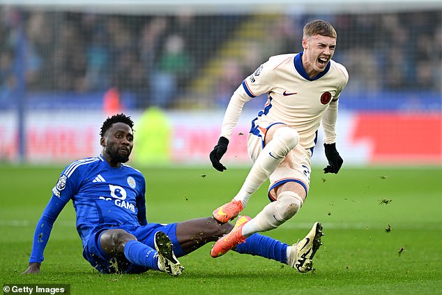 Cole Palmer was given a terrible challenge from behind by Wilfred Ndidi