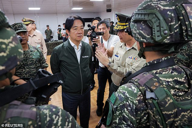 Taiwanese President Lai Ching-te visits a military camp in Taoyuan, Taiwan in May 2024, shortly after taking office