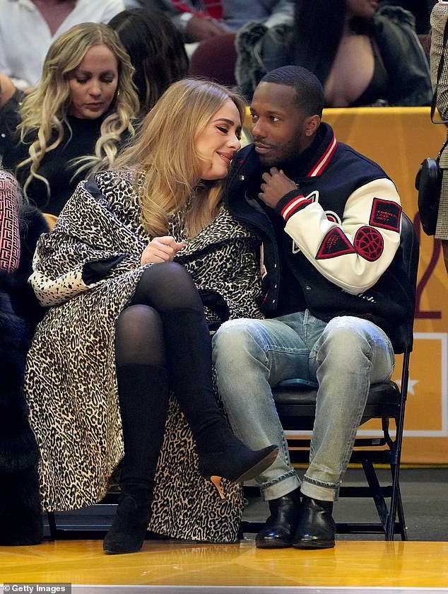 Adele has hinted she has big plans to have another child during her 'incredibly long' career break (seen with fiancé Rich Paul)