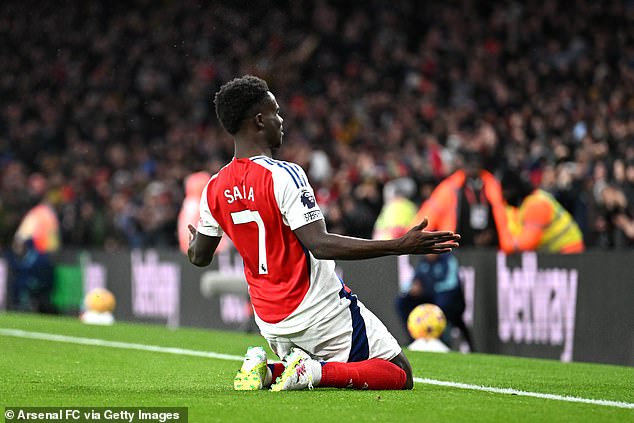 Bukayo Saka had opened the scoring with a fine finish to ease any early nerves