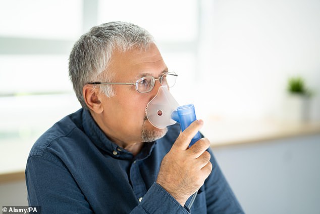 Around 1.2 million adults in Britain have COPD and the number of cases is predicted to rise by 40 percent in six years (file photo)