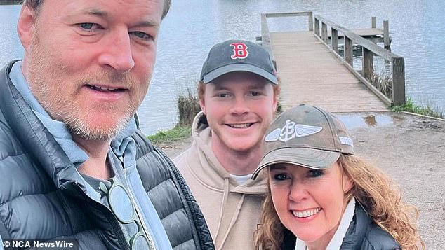 Lisa Ronson with husband Chris Taylor and son Ben Ronson in Daylesford. Image: Instagram