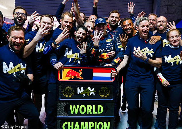 Verstappen imagined himself celebrating with his Red Bull team after Saturday's race in Nevada