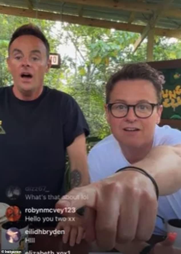 While she recovered, she sent the duo a message that read, “Hey everyone! Still here' alongside a laughing emoji, as cheers broke out in the I'm A Celeb studio