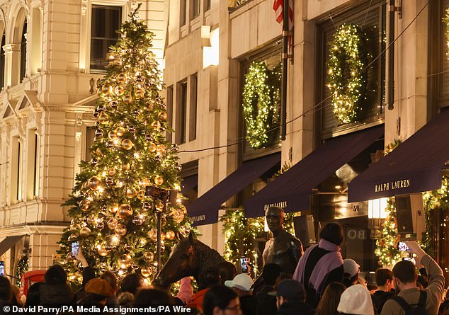 As stores and businesses want to sell their Christmas items for as many weeks as possible, it's becoming easier to feel festive in the fall. Pictured: Christmas tree in Bond Street, London, November 14, 2024